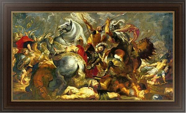 Постер Победа и смерть в битве консула Декия Муса с типом исполнения На холсте в раме в багетной раме 1.023.151
