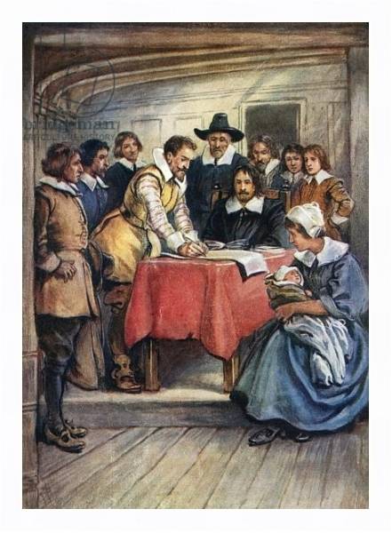 Постер Illustration for the Young Pilgrims 3 с типом исполнения На холсте в раме в багетной раме 221-03