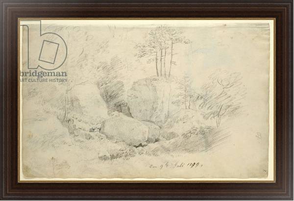 Постер Boulders in Woodland, 1800 с типом исполнения На холсте в раме в багетной раме 1.023.151