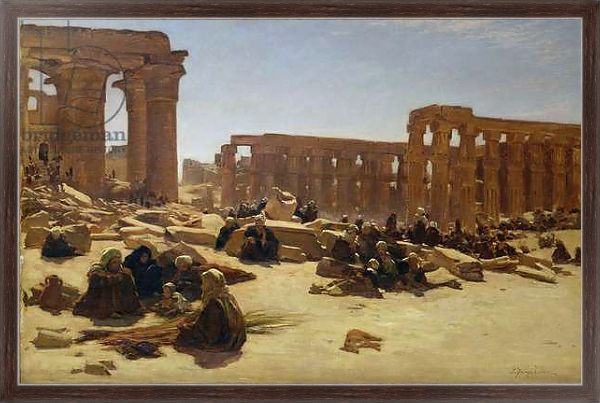 Постер Ruins of the Temple at Luxor, c.1890 с типом исполнения На холсте в раме в багетной раме 221-02