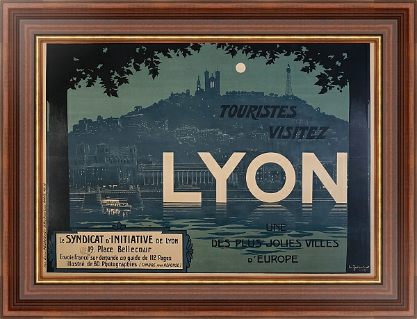 Постер Lyon, une des plus jolies villes d’Europe с типом исполнения На холсте в раме в багетной раме 35-M719P-83