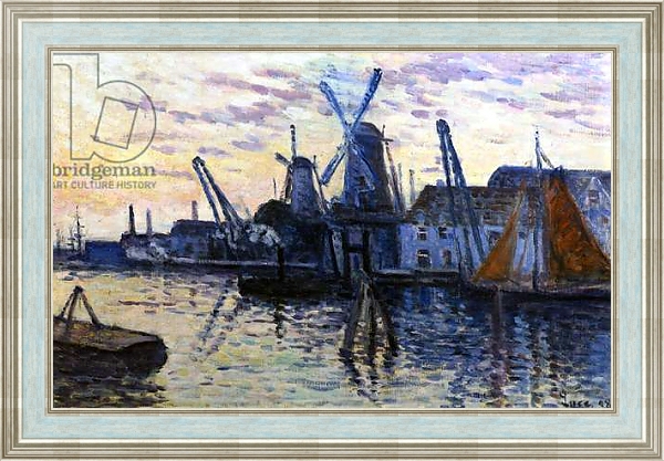 Постер Windmills in Holland, 1908 с типом исполнения На холсте в раме в багетной раме NA053.0.114