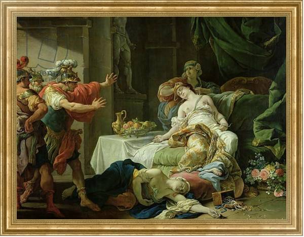 Постер The Death of Cleopatra, 1755 с типом исполнения На холсте в раме в багетной раме NA033.1.051