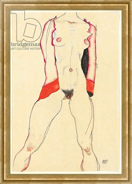Постер Female Torso; Weiblicher Torso, 1913 с типом исполнения На холсте в раме в багетной раме NA033.1.051