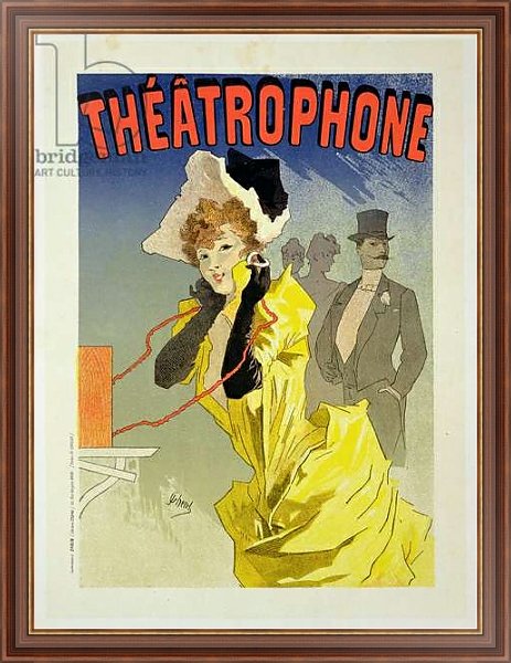 Постер Reproduction of a poster advertising 'Theatrophone', 1890 с типом исполнения На холсте в раме в багетной раме 35-M719P-83