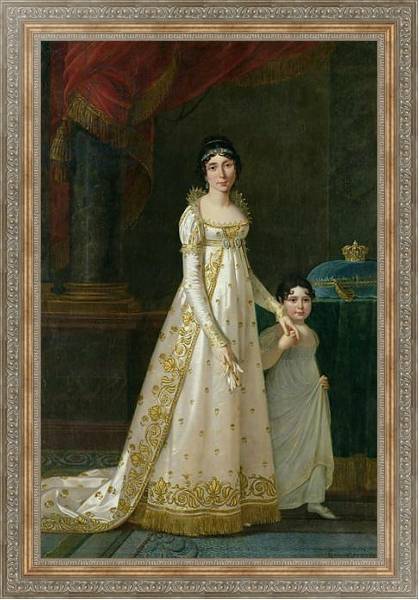 Постер Portrait of Marie-Julie Clary Queen of Naples with her daughter Zenaide Bonaparte 1807 с типом исполнения На холсте в раме в багетной раме 484.M48.310