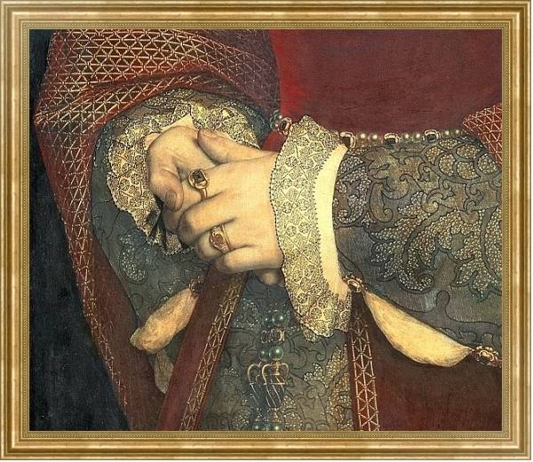 Постер Portrait of Jane Seymour, 1536 с типом исполнения На холсте в раме в багетной раме NA033.1.051