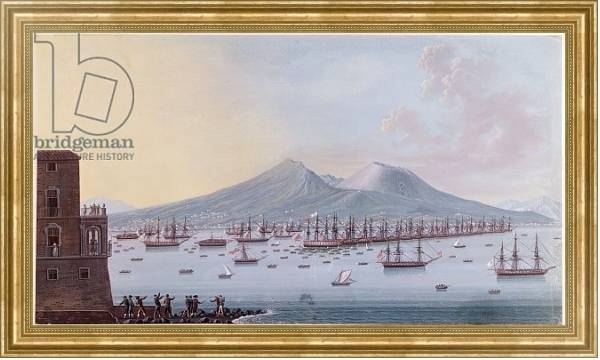 Постер View of the Bay of Naples, 1798 с типом исполнения На холсте в раме в багетной раме NA033.1.051