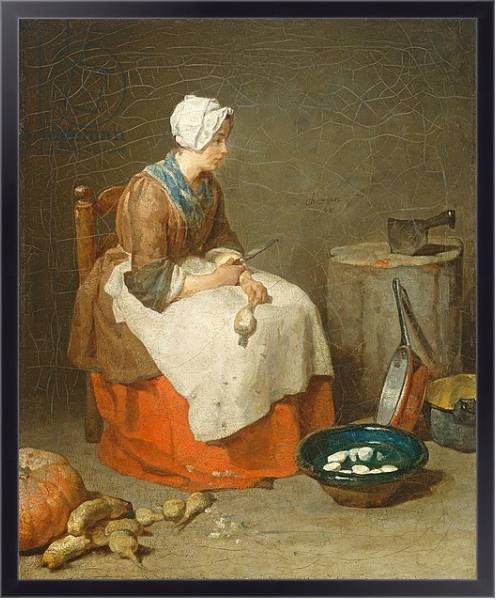 Постер The Kitchen Maid, 1738 с типом исполнения На холсте в раме в багетной раме 221-01