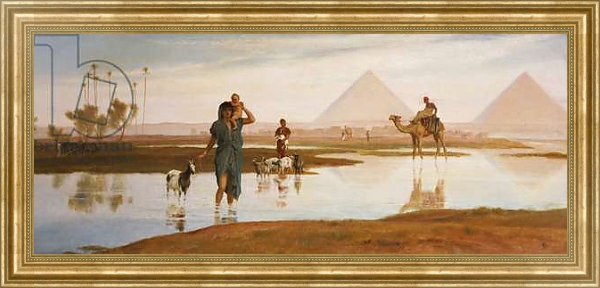 Постер Overflow of the Nile, with the Pyramids с типом исполнения На холсте в раме в багетной раме NA033.1.051