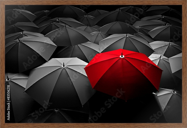 Постер Красный зонт 2 с типом исполнения На холсте в раме в багетной раме 1727.4310