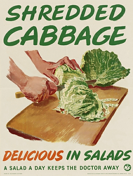 Постер Shredded Cabbage; Delicious in Salads с типом исполнения На холсте без рамы