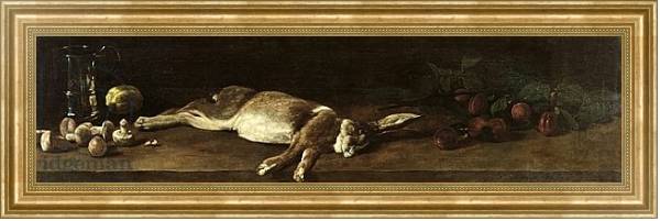 Постер Still Life with a Hare, 1863 с типом исполнения На холсте в раме в багетной раме NA033.1.051