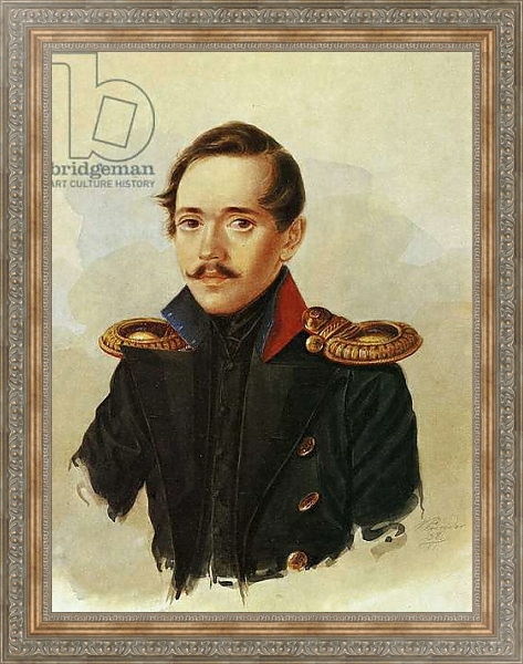 Постер Portrait of Mikhail Lermontov, c.1838 с типом исполнения На холсте в раме в багетной раме 484.M48.310