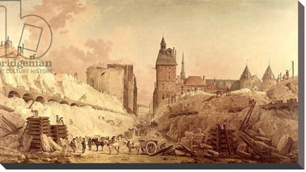 Постер Demolition of the Houses on the Pont au Change in 1788 с типом исполнения На холсте без рамы