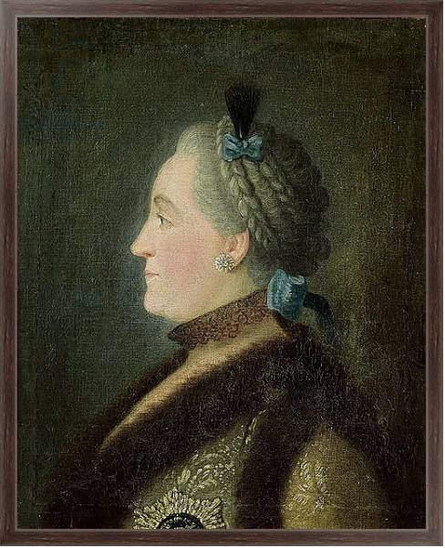 Постер Portrait of Catherine II of Russia, after a painting by Dimitri Gregorievich Levitsky с типом исполнения На холсте в раме в багетной раме 221-02