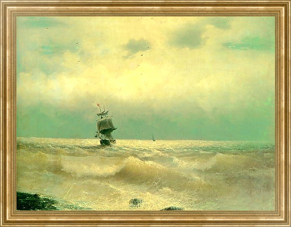 Постер Корабль у берега с типом исполнения На холсте в раме в багетной раме NA033.1.051
