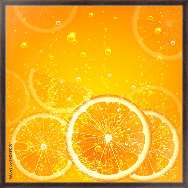 Постер Апельсиновый сок 4 с типом исполнения На холсте в раме в багетной раме 221-02