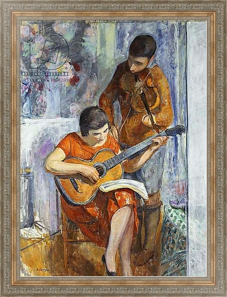 Постер The Musicians; Les musiciens, c.1930 с типом исполнения На холсте в раме в багетной раме 484.M48.310