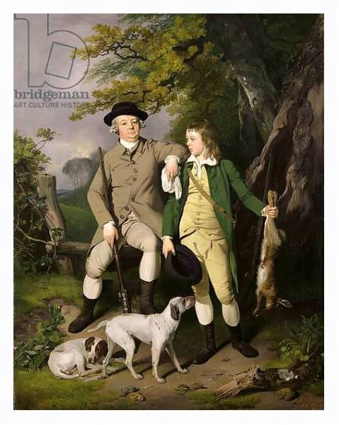 Постер Portrait of a Sportsman with his Son, 1779 с типом исполнения На холсте в раме в багетной раме 221-03