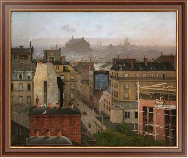 Постер Вид на Париж с Монмартра с типом исполнения На холсте в раме в багетной раме 35-M719P-83