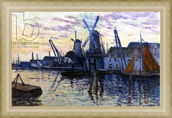 Постер Windmills in Holland, 1908 с типом исполнения На холсте в раме в багетной раме 484.M48.725