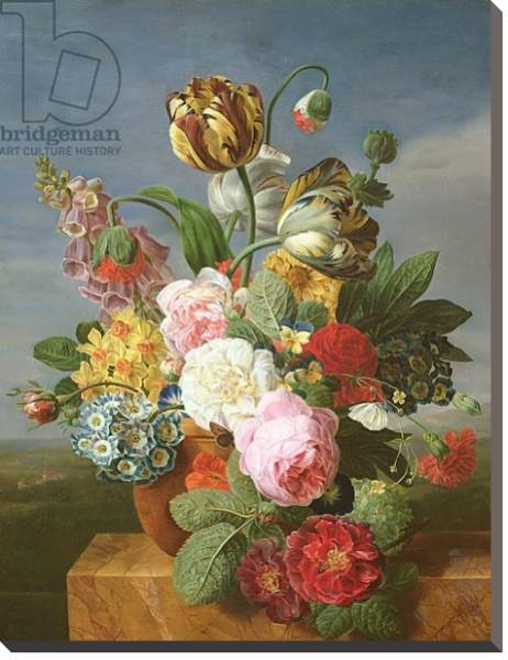 Постер Bouquet of flowers in a vase с типом исполнения На холсте без рамы