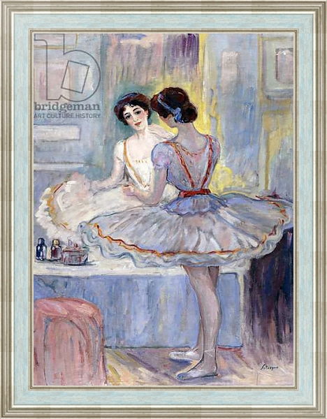 Постер Miss Zambelli in her Dressing Room; Mademoiselle Zambelli dans sa Loge, 1912 с типом исполнения На холсте в раме в багетной раме NA053.0.114