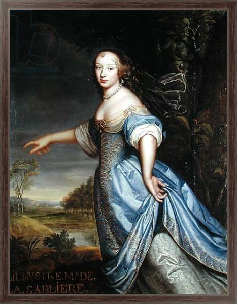 Постер Portrait of Madame de la Sabliere с типом исполнения На холсте в раме в багетной раме 221-02