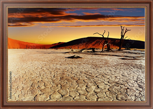 Постер Пустыня Намиб, Соссусфлей, Намибия с типом исполнения На холсте в раме в багетной раме 35-M719P-83