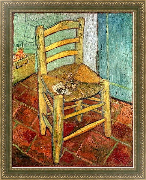Постер Vincent's Chair, 1888 с типом исполнения На холсте в раме в багетной раме 484.M48.640