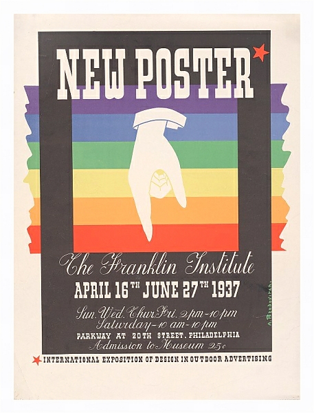 Постер New poster, the Franklin Institute, April 16th June 27th, 1937 с типом исполнения На холсте в раме в багетной раме 221-03