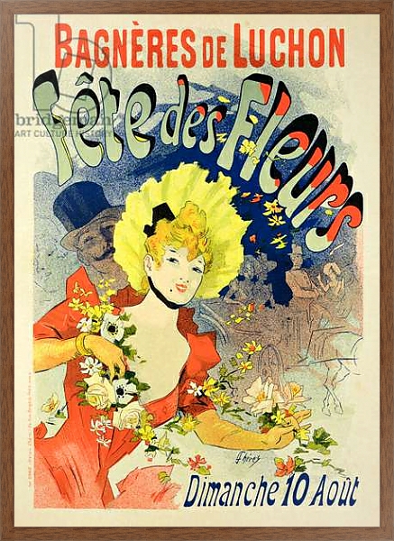 Постер Reproduction of a Poster Advertising the Flower Festival at Bagneres-de-Luchon, 1890 с типом исполнения На холсте в раме в багетной раме 1727.4310