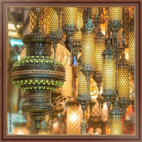 Постер Мозаичные османские лампы с Большого базара с типом исполнения На холсте в раме в багетной раме 35-M719P-83