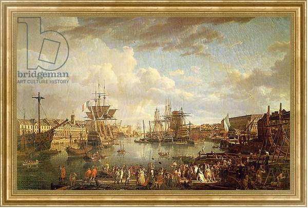 Постер View of the Port at Brest с типом исполнения На холсте в раме в багетной раме NA033.1.051