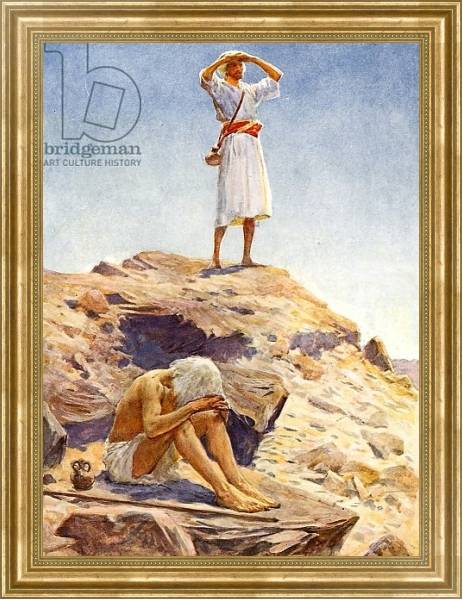 Постер Elijah and his servant watching for rain on Mount Carmel с типом исполнения На холсте в раме в багетной раме NA033.1.051