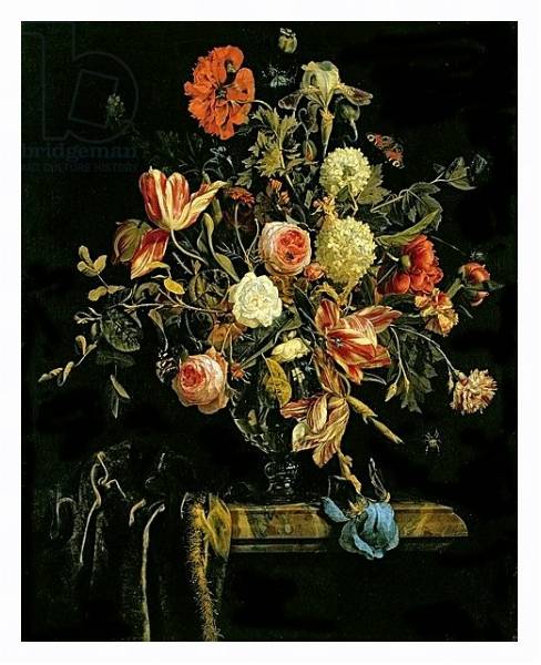 Постер Flower Still Life, 1706 с типом исполнения На холсте в раме в багетной раме 221-03