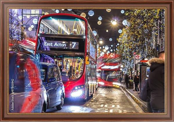 Постер Англия, Лондон. Рождество в Лондоне с типом исполнения На холсте в раме в багетной раме 35-M719P-83