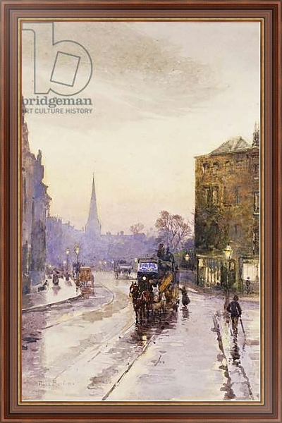 Постер Catching the Tram in Nassau Street, Dublin, 1 с типом исполнения На холсте в раме в багетной раме 35-M719P-83