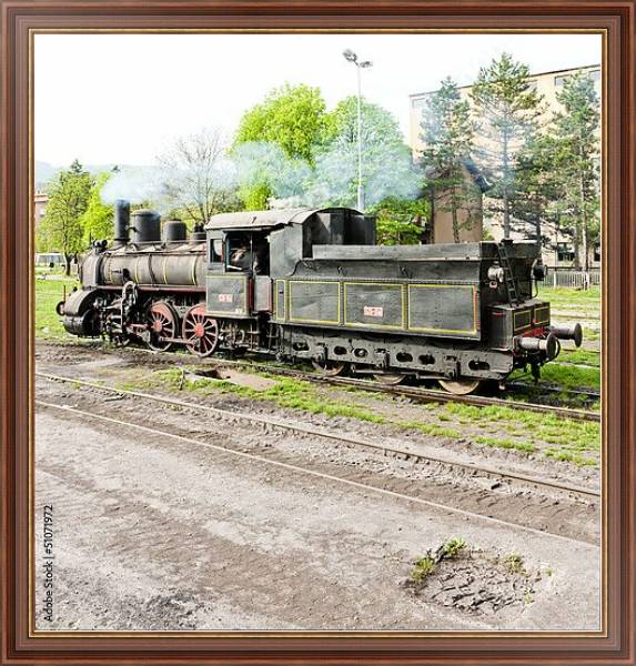 Постер Паровой локомотив, Ресавица, Сербия с типом исполнения На холсте в раме в багетной раме 35-M719P-83