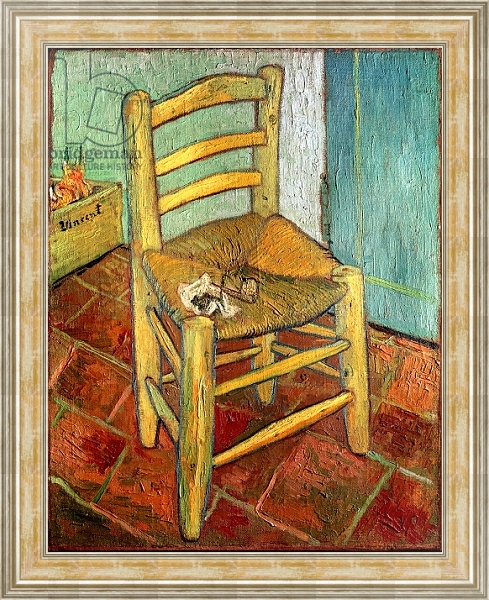 Постер Vincent's Chair, 1888 с типом исполнения На холсте в раме в багетной раме NA053.0.115