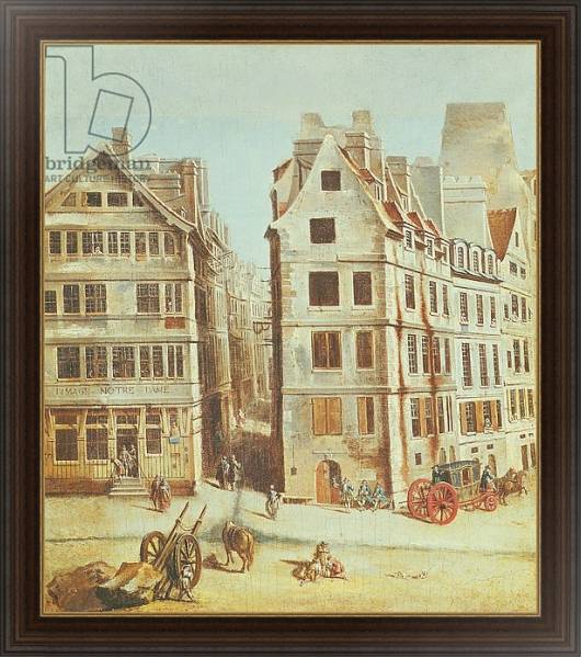 Постер The Cabaret 'A l'Image Notre-Dame', Place de Greve in 1751 с типом исполнения На холсте в раме в багетной раме 1.023.151