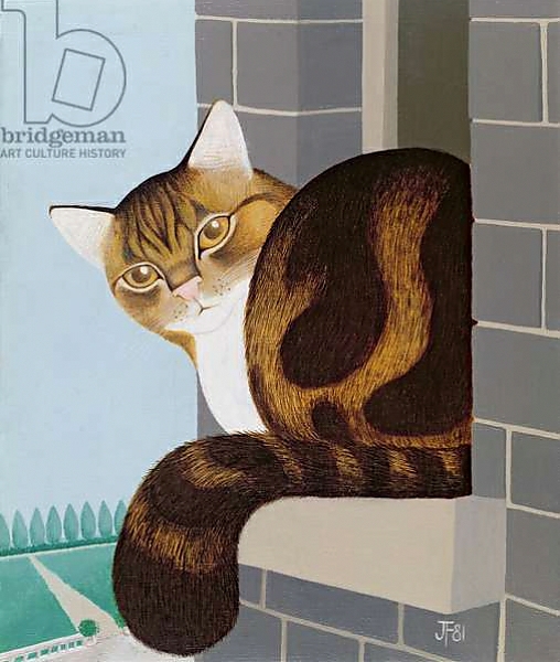 Постер Cat on a Window Sill с типом исполнения На холсте без рамы