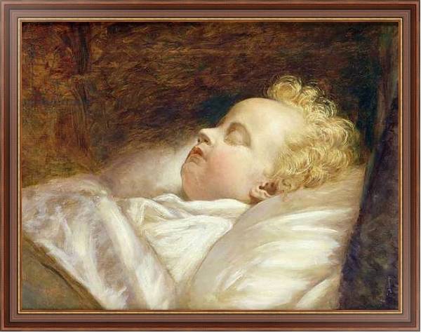 Постер Young Frederick Asleep at Last c.1855 с типом исполнения На холсте в раме в багетной раме 35-M719P-83