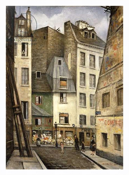 Постер Rue St. Julien le Pauvre, Paris, с типом исполнения На холсте в раме в багетной раме 221-03