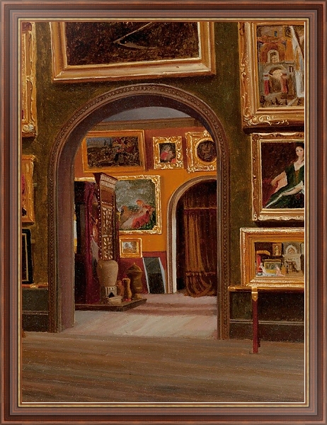 Постер Studio Interior, possibly the Boston Athenaeum с типом исполнения На холсте в раме в багетной раме 35-M719P-83