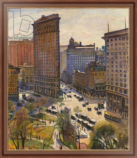 Постер The Flatiron Building, 1919 с типом исполнения На холсте в раме в багетной раме 35-M719P-83