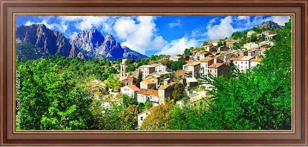 Постер Франция, Корсика. Эвиза - горная деревня с типом исполнения На холсте в раме в багетной раме 35-M719P-83