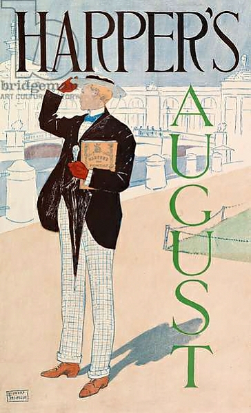 Постер Poster advertising Harper's New Monthly Magazine, August 1893 с типом исполнения На холсте без рамы