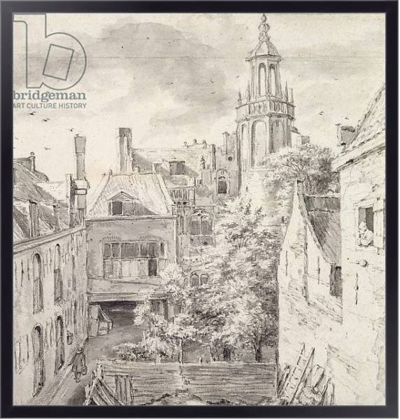 Постер View of the Courtyard of the House of the Archers in Amsterdam с типом исполнения На холсте в раме в багетной раме 221-01